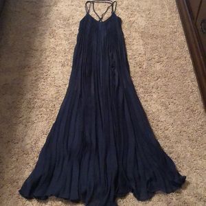 BCBGMaxAzria Dark blue/navy pleated maxi dress